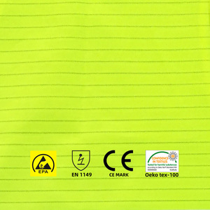 Gilet de sécurité antistatique fluorescent réfléchissant EPA, classe 3 ANSI/EN1149, avec LED clignotante et fibre de carbone, pour l'industrie papetière et pharmaceutique - Product Image 4