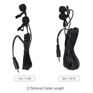 ميكروفون اللافالي Ulanzi ذو الرأس المزدوج بدون استخدام اليدين ميكروفون صغير بمشبك على طية صدر لهاتف iPhone لإجراء المقابلات والاجتماعات والمحاضرات - Product Image 4