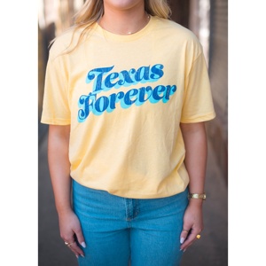 TD Texas per sempre Oversize t-shirt Vintage lavata con acido in tinta unita con motivo compresso metodo di stampa serigrafia