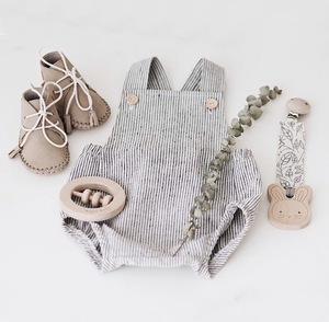 Ensembles de vêtements pour bébés en coton et lin 100% pour nouveau-nés, barboteuse d'été à boutons pour filles et garçons - Product Image 3