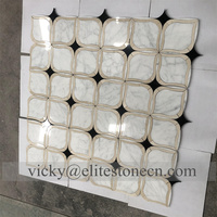 Vente flash : Mosaïque de fleurs en marbre blanc Statuario pour la décoration intérieure de luxe des murs intérieurs