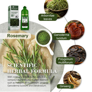 แชมพูบำรุงผมโรสแมรี่ออร์แกนิกเข้มข้น400มล. ปราศจากแอมโมเนียถาวรสีดำมีสารสกัดจากสมุนไพรสำหรับโรงงานผลิตที่ระคายเคืองต่ำ - Product Image 2