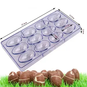 Moldes de Chocolate de PC de alta calidad, huevos de dinosaurio de Pascua, molde de Chocolate de policarbonato transparente
