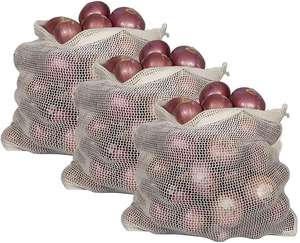 Huamaohengchun Bolsas de Almacenamiento de Cebolla Duraderas y Reutilizables, Bolsas de Malla con Cordón, Lavables, para Patatas y Hortalizas de Raíz (3 Tamaños Extra Grandes) - Product Image 4