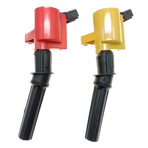 Bobinas de encendido F7TZ-12029-AB y F7TZ-12A366-BA rojas y amarillas para reemplazo automotriz Ford Lincoln Mercury - Product Image 1