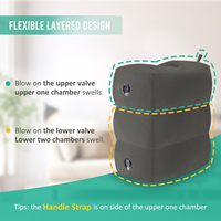Ensemble d'oreiller de repose-jambes gonflable pliable et compact pour économiser de l'espace et du poids