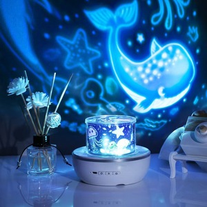 Starry Sky <b>Projector</b> Night Light Moon Shape <b>Bluetooth</b> LED Colorful Light For Bedroom Children Gift - Product Image 2