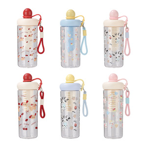 Gobelet en plastique personnalisé à haute esthétique, Gobelet d'été, Gobelet à eau pour enfants, Gobelet portable avec paille et Gobelet décontracté à double usage - Product Image 5