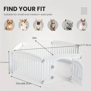 Recinto per Animali Domestici in Plastica a 4/6 Pannelli, Barriera di Sicurezza per Cani da Interno, Gabbia Componibile per Cani di Piccola Taglia - Product Image 3