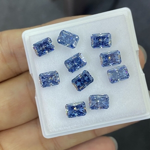 Đá quý HQ Gems 5x7mm <span class=keywords><strong>1</strong></span> Carat, đá quý nhân tạo, không gắn, chất lượng cao VVS1, cắt Radiant, màu xanh Moissanite - Product Image 3