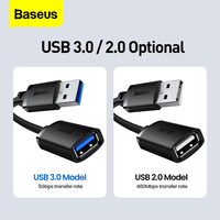 Baseus-Câble d'extension pour Smart TV XBox One SSD PC 5Gbps, câble de vitesse rapide, 3m, USB 3.0, type A, mâle à femelle