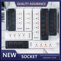 Regleta de Enchufes Universal con Múltiples Orificios, Interruptor Independiente, Protección Contra Sobrecarga USB, Protector Contra Sobretensiones, Extensión Eléctrica