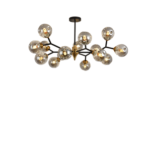 Lustre boule de verre doré de luxe moderne, luminaire d'intérieur pour la cuisine, le salon, la chambre à coucher et les hôtels - Product Image 1