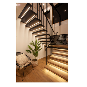 Lujo moderno vuelo LED luz recta <span class=keywords><strong>escaleras</strong></span> de madera escalera flotante Interior para uso Villa - Product Image 4