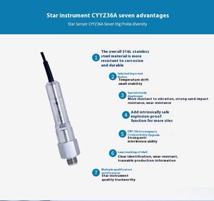 Transmetteur de pression CYYZ36A IP67 en acier inoxydable résistant aux chocs - Capteur de type boue résistant aux vibrations et à l'usure, personnalisé, 4-20 mA, liquide - Product Image 6