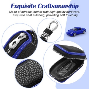 ที่ใส่กุญแจรถหนังวินเทจแบบสั่งทำของ Boshiho พร้อมตะขอโลหะ ซิปตกแต่งกระเป๋าถือ และซองใส่กุญแจรีโมท - Product Image 6