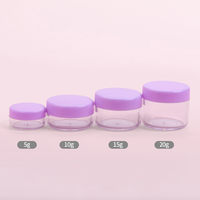 Pots en plastique transparent vides de 5g, 10g, 15g, 20g avec couvercles, contenants pour échantillons cosmétiques, mini pots de voyage pour le stockage de crème pour les yeux, de rouge à lèvres