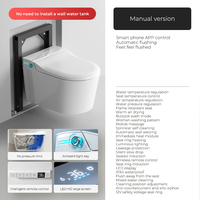 Toilette intelligente murale moderne avec plomberie dissimulée et réservoir d'eau intégré