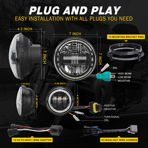 Loyo Nhà Máy Giá LED chiếu sáng 7 "Vòng Dot cấp giấy chứng nhận Đèn pha góc mắt 60 Wát 7 inch LED đèn pha cho Jeep Wrangler - Product Image 3