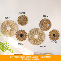 Lot de 6 paniers muraux ronds en macramé et rotin, style bohème et rustique, pour cuisine, maison de campagne et décoration estivale