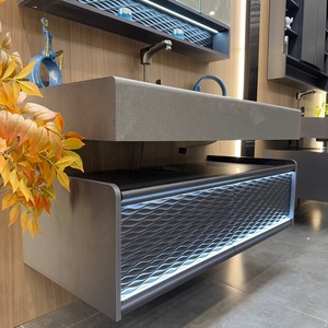 Lavabo da Bagno di Lusso <span class=keywords><strong>Moderno</strong></span> con <span class=keywords><strong>Specchio</strong></span> Intelligente in Marmo, Montaggio a Parete, Mobile Bagno con Lavandino - Product Image 3