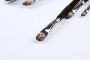 Arte cepillo-Super pelo de tejón mezcla Filbert artista cepillo para aceite acuarela acrílico aceite de mango largo artista pinceles - Product Image 3