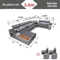 Ensemble de canapés modernes en tissu, grand canapé sectionnel en U pour salon, combinaison de meubles minimalistes pour la maison, tissu technologique