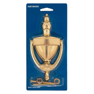 WEKIS 6-5/16" Bright Brass Door Knocker Steel Front Door Hardware Modern Durable Zinc Alloy Soundproof Home Hotel Screw - Product Image 4