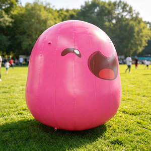 Mascotte gonflable géante WINSUN, visage souriant rose, personnage de dessin animé mignon en PVC pour les festivals, les événements, la publicité en plein air - Product Image 5