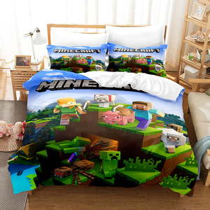 Parure de <span class=keywords><strong>lit</strong></span> 3 pièces style américain, motif dessin animé, pour chambre d'<span class=keywords><strong>enfant</strong></span>, drap, taie d'oreiller, <span class=keywords><strong>couvre</strong></span>-<span class=keywords><strong>lit</strong></span>, édredon, taille King Queen - Product Image 2