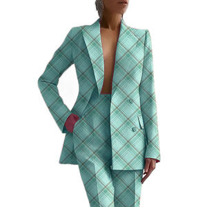 Completo da <span class=keywords><strong>Donna</strong></span> alla Moda: Giacca Doppiopetto a Maniche Lunghe <span class=keywords><strong>e</strong></span> Pantaloni, Stile Casual Professionale - Product Image 6