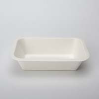 Fécule de maïs jetable biodégradable à emporter Boîte de restaurant à clapet Fécule de maïs Conteneur alimentaire Boîte de bagasse jetable à emporter