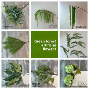 Plantas y Flores Artificiales de la Serie Verde Estilo Mori, Hojas de Eucalipto, Sauce, Bambú y Hierba de Cola de Caballo, Decoración Colgante para Interiores y Exteriores - Product Image 5