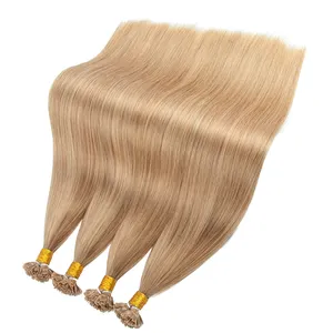 Vente en gros Double Drawn Raw Russian Raw Cuticle Remy Hair Keratin U Flat I Tip Extensions de cheveux humains