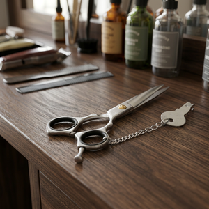 Ciseaux à cheveux professionnels ASAP Razor Sharp Mirror Finish en acier inoxydable, manche long pour droitiers, lames à bords dentelés - Product Image 2