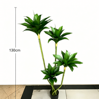 Agave artificielle en plastique de haute qualité, 4 couronnes de nénuphars, durable, haute simulation, écologique, multi-pièces, Thanksgiving
