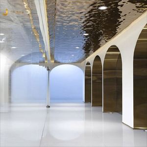 EX173 304 Tôle d'acier inoxydable à motif vague d'eau, panneau mural décoratif, plaque de plafond métallique, découpe et pliage inclus - Product Image 4