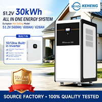 Invertisseur solaire hybride triphasé tout-en-un 10kW 12kW, batterie Lifepo4 51.2V 600Ah 30kWh, batterie de stockage d'énergie mobile au sol