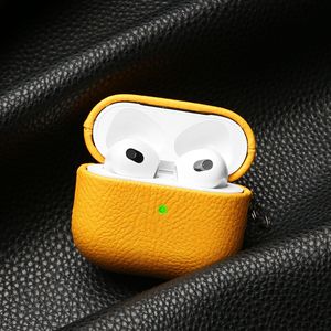 Funda para Auriculares AirPods Pro 2 con Textura de Litchi, Funda de Cuero de Cobertura Total de Tercera Generación, Funda Protectora de Cuero PU Suave - Product Image 4