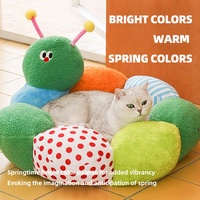 Lit pour chat en forme de fleur colorée, confortable, en peluche douce, écologique, en polyester durable, canapé de luxe pour petits chiens, solide