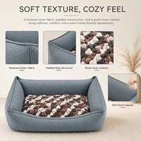Lit pour animaux de compagnie moderne Waffle Cuddler, nid douillet pour chien et chat, avec support dorsal surélevé, housse amovible, en peluche, lavable en machine, pour intérieur, maison, bureau
