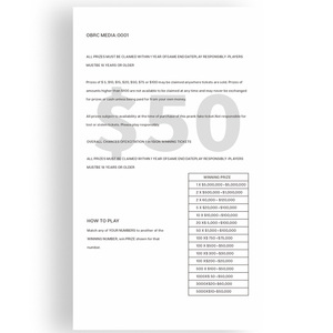 Winning Number Lottery Card Scratch Tickets Custom Free Design SharkTheme Digital Printing Scratch Lottery Tickets - Product Image 6
