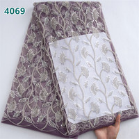 Luxe vert menthe français perlé Tulle maille dentelle tissu avec paillettes en gros dentelle africaine pour les femmes robes de mariée 4069