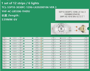 แถบไฟ LED ทีวีสำหรับ TCL TCL-55P10-3030FC-12X6-LX YHF-4C-LB5506-YH09J TCL 55C716 55C78 TCL-55P10-3030FC-12X6-LX20200106 - Product Image 3
