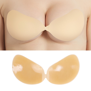 Soutien-gorge Push up sans bretelles en silicone invisible auto-adhésif pour femmes en forme de mangue, lavable et réutilisable - Product Image 1