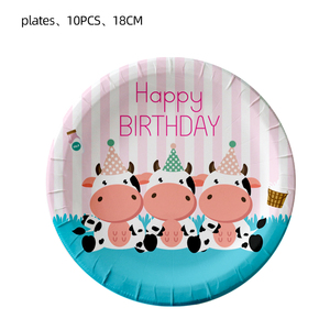 Decoraciones para Fiesta de Cumpleaños con Temática de Vaca Rosa, Artículos para Fiesta de Cumpleaños de Niña, <span class=keywords><strong>Kit</strong></span> de Vajilla Desechable - Product Image 2