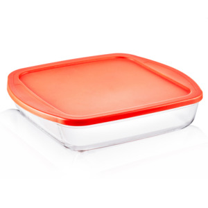 LINUO Glass Baking Khay Bộ Dụng Cụ Nấu Ăn Plateborosilicate Glass Baking Món Ăn & Chảo Với Nắp Pp - Product Image 3