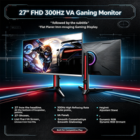 Monitor para Juegos FHD de 27 Pulgadas, 1K, 300Hz, 1ms, Panel VA, 1920x1080, con HDMI, VGA, DP, para Cibercafés y Clubes de Juegos