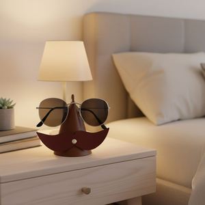 Creative PU Leather Cartoon Eyeglasses Display Stand <b>Racks</b> Novelty <b>Glasses</b> Holder Beard Shaped Sunglasses Storage for Bedside - Product Image 4