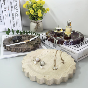 Vintage Natural Marble Tray Handmade Modern Storage Dish for Wedding Counter Vanity Dresser Nightstand Desk <strong>Small</strong> <strong>Ornaments</strong> - Product Image 6